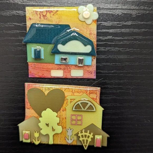 Vintage House Pins By Lucinda Lapel Shirt Pins Brooch Lot of 2 - Picture 1 of 8